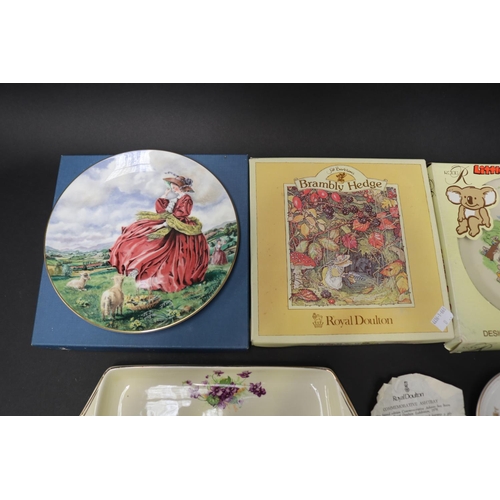 5255 - Assortment of plates, tray, pin dish, to include Royal Doulton Rodd etc, approx 29cm W and smaller