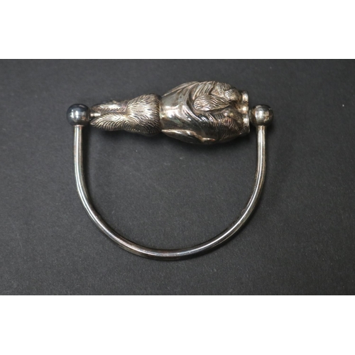 5260 - Stocks Mint silver plate Beatrix Potter, Peter Rabbit child's hand bell/ rattle, approx 8cm H x 6.5c... 