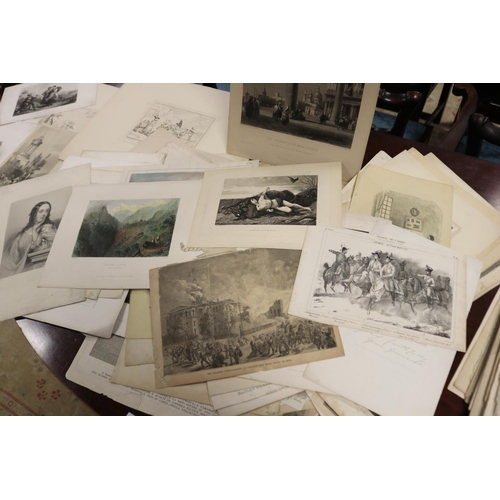 2106 - Good large selection of antique engravings, appox 42cm H x 30cm W and smaller