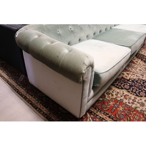 2170 - American Mid 20th Century C.1950’s ‘Hollywood Regency’ sofa upholstered in pale green velvet, approx... 