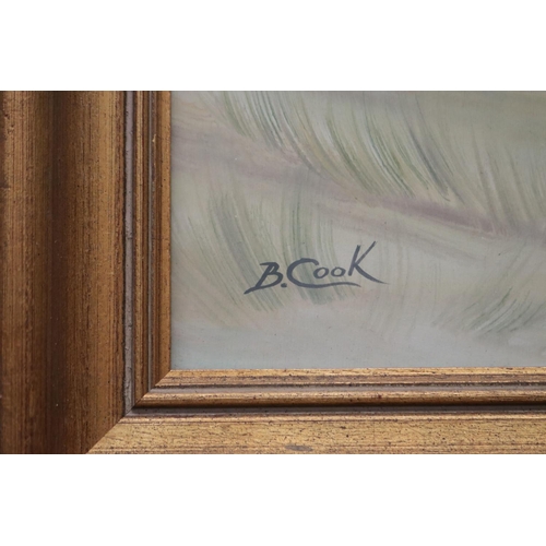 2001 - B Cook, untitled, water colour, signed lower left, approx 60cm H x 90cm W and frame approx 70.5cm H ... 