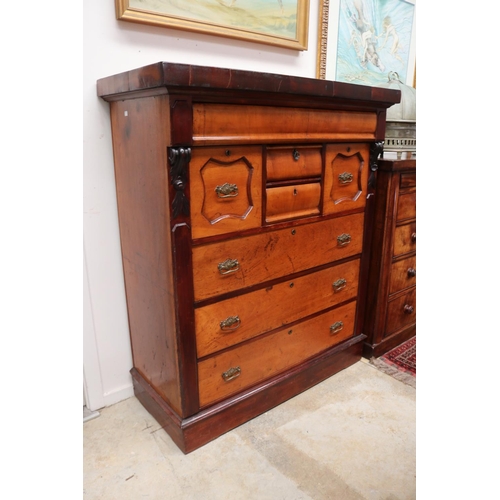 2002 - Antique Australian full cedar chest of eight drawers, approx 141cm H x 112cm W x 55cm D