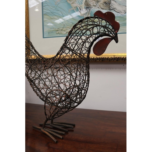 2007 - Decorative metal work rooster, approx 46cm H x 60cm W x 16cm D