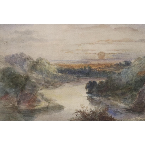 2199 - David Cox I (1783-1859) England- unknown view, river landscape, signed and dated lower right,  1850,... 