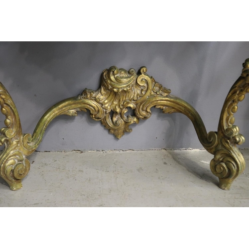 2209 - Elaborate French Louis XV revival gilt console, approx 88cm H x 98cm W x 40cm D