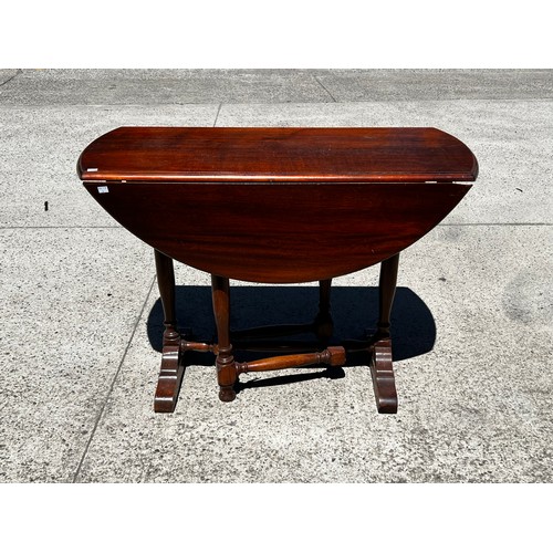 2221 - Vintage drop side table, approx 74 cm H x 47 cm W (106 cm W extended) x 105 cm D