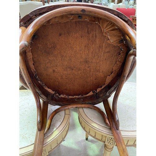 2241 - Antique Austrian bentwood arm chair, approx 83cm H x 65cm W x 54cm D