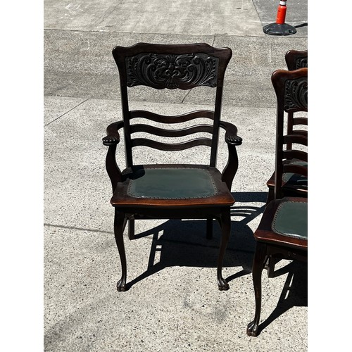 2264 - Set of eight antique Beard & Watson American style country chairs, approx 104cm H and shorter (8)