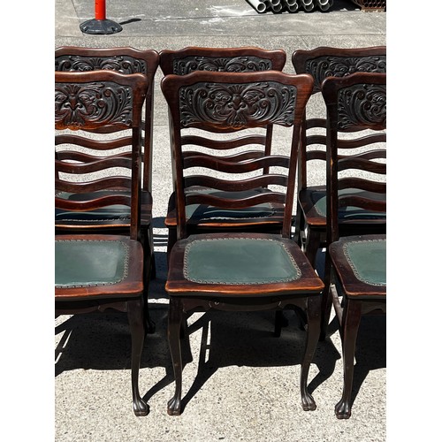 2264 - Set of eight antique Beard & Watson American style country chairs, approx 104cm H and shorter (8)