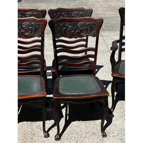 2264 - Set of eight antique Beard & Watson American style country chairs, approx 104cm H and shorter (8)