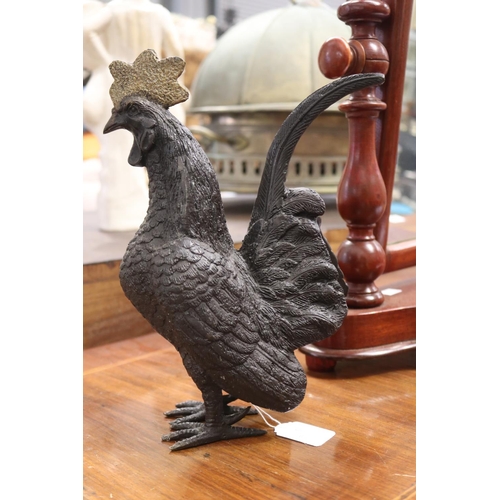 2098 - Figure of a bronze rooster, approx 28cm H