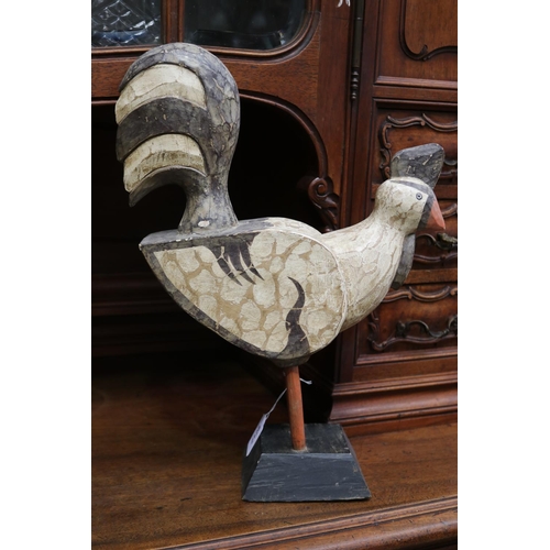 2128 - Decorative wooden cockerel, approx 41cm H x 31cm W