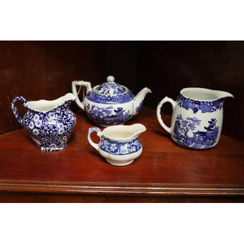 2133 - Three Burleighware to include teapot and two jugs along with an Elysian small jug, teapot approx 11c... 