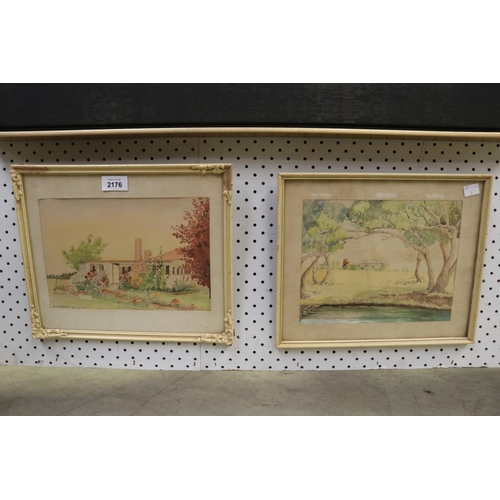 2176 - Two H. Morton watercolours, each approx 28cm H x 33cm W (2)