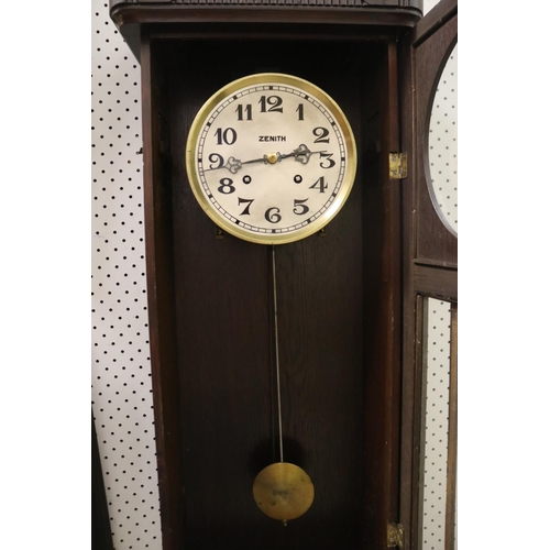 2194 - Zenith high quality striking Swiss made wall clock circa 1910, approx 98cm H x 36cm W x 18cm D