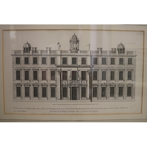 2195 - Two framed Architectural engravings, each approx 24cm x 40cm (2)