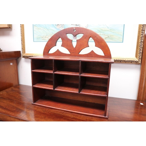 2223 - Wall spice shelf with cutout back, approx 50cm H x 49cm W x 16cm D