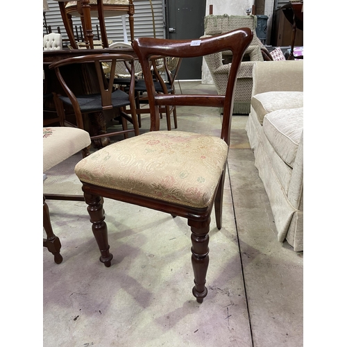 2284 - Antique turned leg dining chair, approx 82cm H