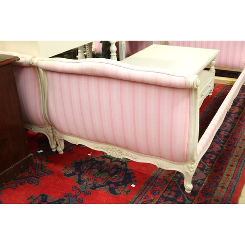 2293 - Pair of good quality modern French style painted frame day beds, each approx 115cm H x 220cm L x 99c... 