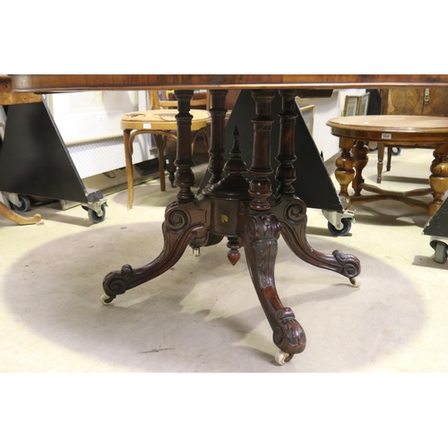 2243 - Antique burr walnut oval loo table, approx 70cm H x 134cm W x 102cm D