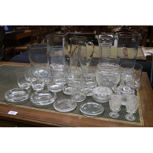 2262 - Assortment of glassware vintage and modern, approx 28cm H and smaller