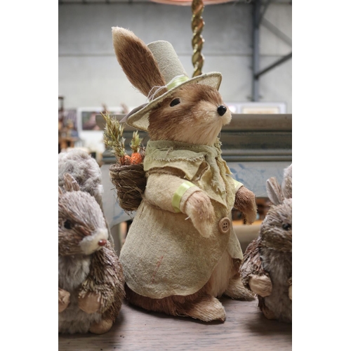 2287 - Rabbit and two squirrels, approx 32cm H and smaller (3)