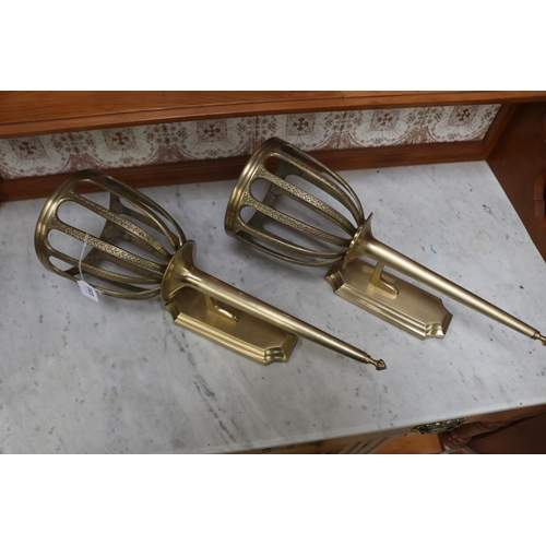 2292 - Pair of Bombay torche wall lights, each approx 49cm H x 19cm D (2)