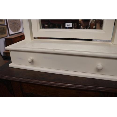 2227 - White painted toilet mirror, approx 74cm H x 68cm W x 22cm D