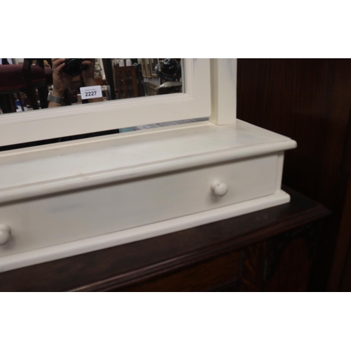 2227 - White painted toilet mirror, approx 74cm H x 68cm W x 22cm D