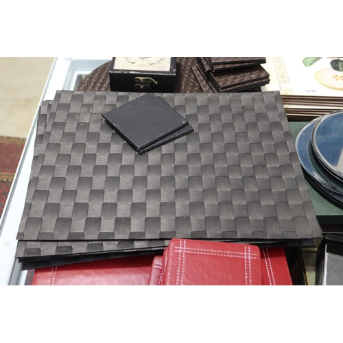 2247 - Large assortment of placemats and coasters, approx 40cm x 31cm and smaller