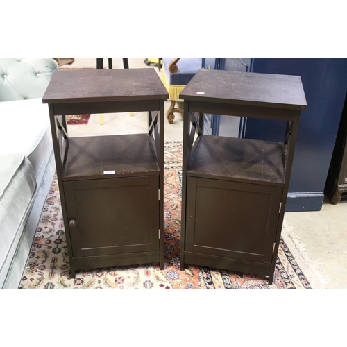 2257 - Pair of modern nightstands, each approx 74cm H x 40cm sq (2)