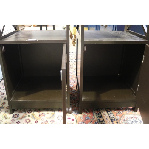 2257 - Pair of modern nightstands, each approx 74cm H x 40cm sq (2)