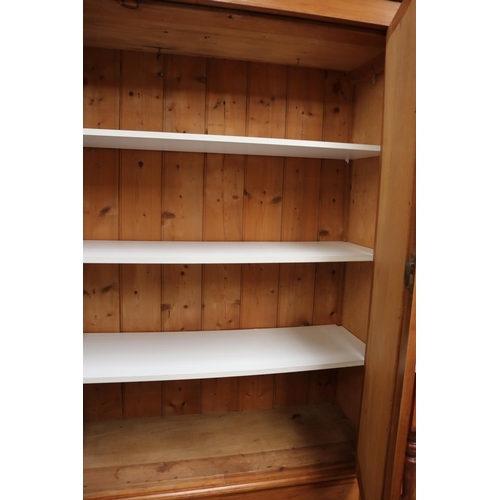 2277 - Huon pine bedroom suite to include wardrobe and two dressing tables, wardrobe approx 215cm H x 126cm... 