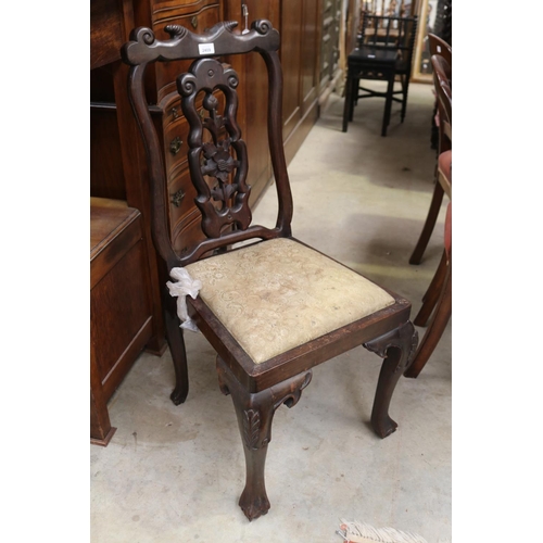 2409 - Hardwood single chair, approx 97cm H x 47cm W x 55cm D