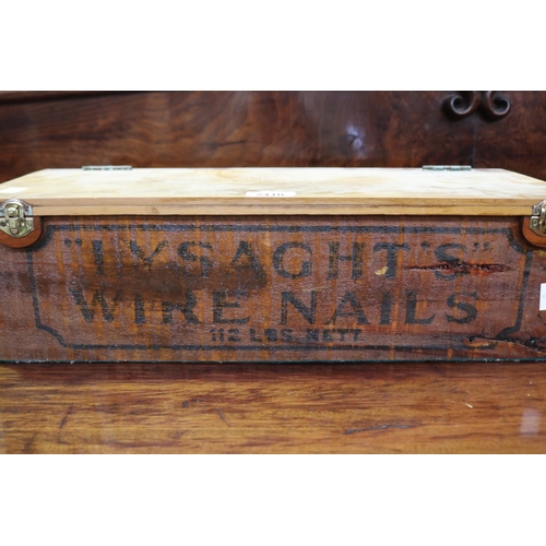 2410 - Lysaght box with later alterations, approx 14cm H x 51cm W x 20cm D
