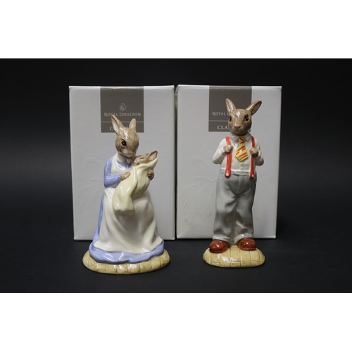 2417 - Royal Doulton Bunnykins Mother and Baby Bunnykins 734/2000 and Father Bunnykins 734/2000, approx 17c... 