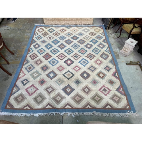 2439 - Two wool rugs, soft pastel tones, approx 290cm x 238cm and 194cm x 124cm (2)
