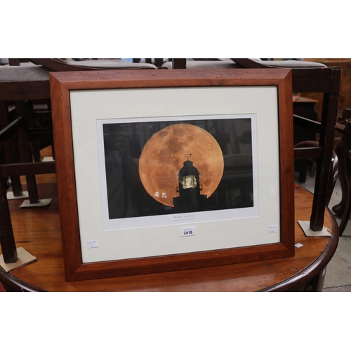 2418 - John D'Errey - Moonrise Cape Byron, approx 32 cm x 36 cm