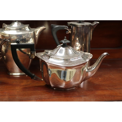 2429 - Selection of silver plated tea and coffee pots, approx 20cm H and shorter (4)