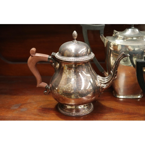 2429 - Selection of silver plated tea and coffee pots, approx 20cm H and shorter (4)