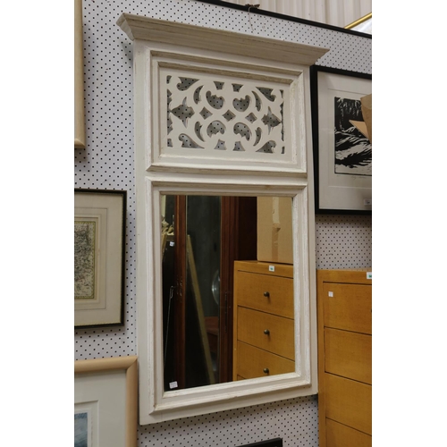 2443 - White painted mirror, approx 122cm H x 76cm W