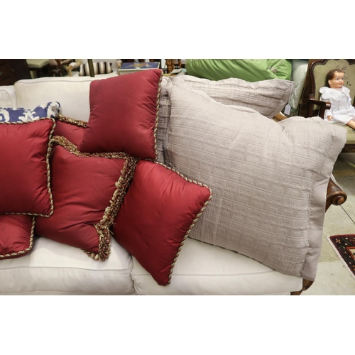 2452 - Large assortment of cushions, approx 70cm sq and smaller