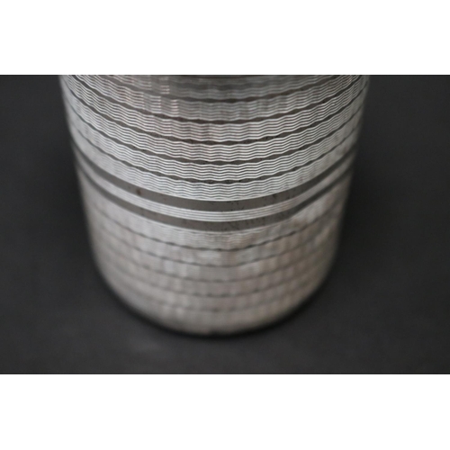 18 - Silver thimble beaker, mark to base sterling silver pure, approx 7.5cm H x 7cm Dia and approx 41 gra... 