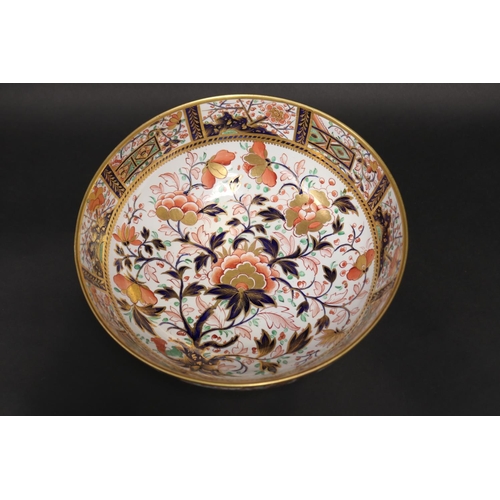 67 - Antique Derby Imari pattern punch bowl, approx 1810-25, approx 13cm H x 31cm Dia