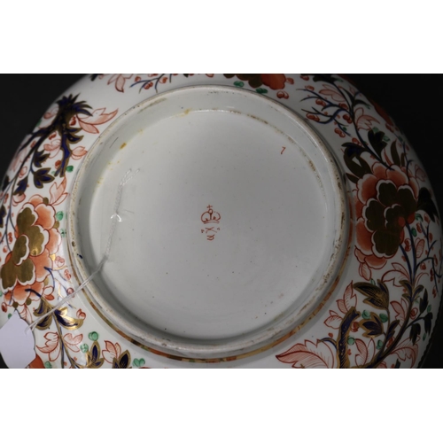 67 - Antique Derby Imari pattern punch bowl, approx 1810-25, approx 13cm H x 31cm Dia