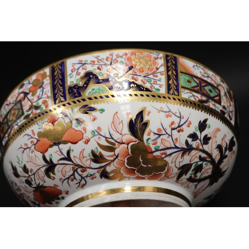 67 - Antique Derby Imari pattern punch bowl, approx 1810-25, approx 13cm H x 31cm Dia