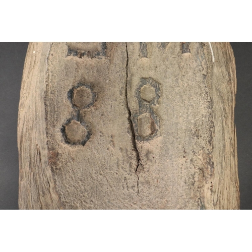 74 - Important Historic Australian tree section marker, from the first settlement of Sydney cove, carved ... 