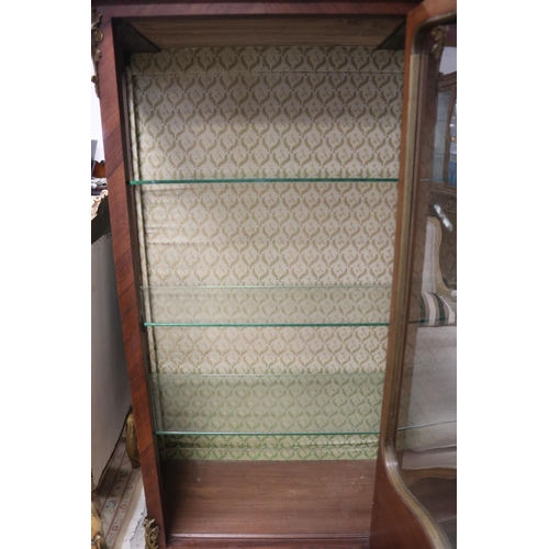 240 - Antique French marble topped vitrine, with glass shelves, approx 155cm H x 78cm W x 39cm D