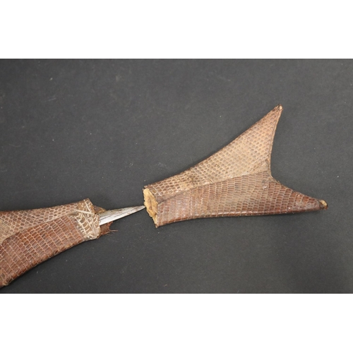 72 - Selection of 20th century North African steel and leather daggers, approx 48cm L and shorter (5)