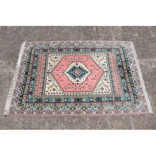 304 - Moroccan hand knotted wool carpet, approx 222cm x 306cm